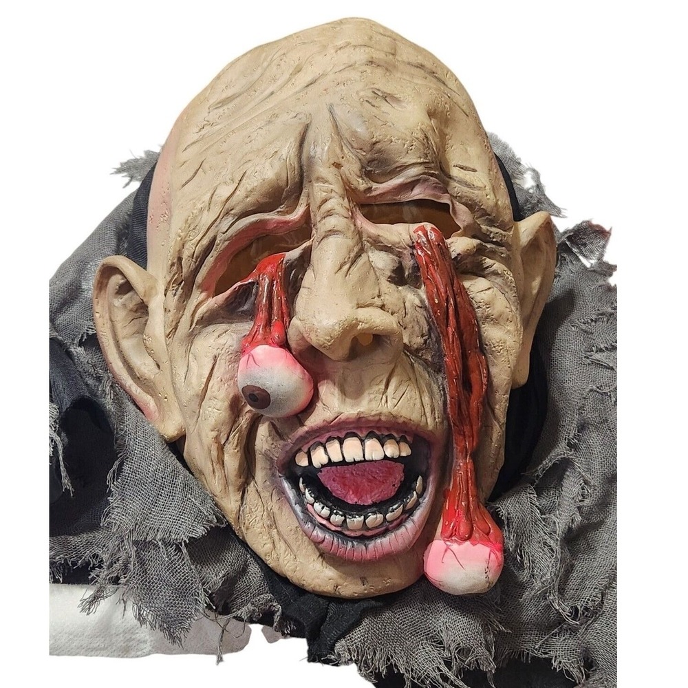 Scary Horror Halloween Mask Bloody Dangling Eyeballs Tattered‎ Cloth Cosplay